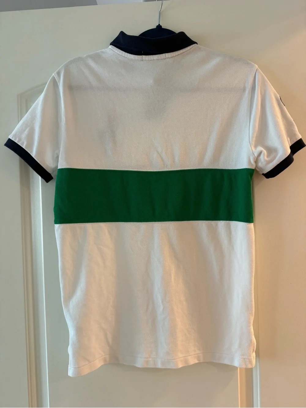 Ralph Lauren White, Green & Navy Striped Big Pony Polo
